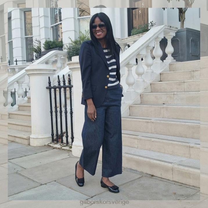 havspatent Skodon Gabor kvinnor assistera bow trim ballerina plattor 82BP9