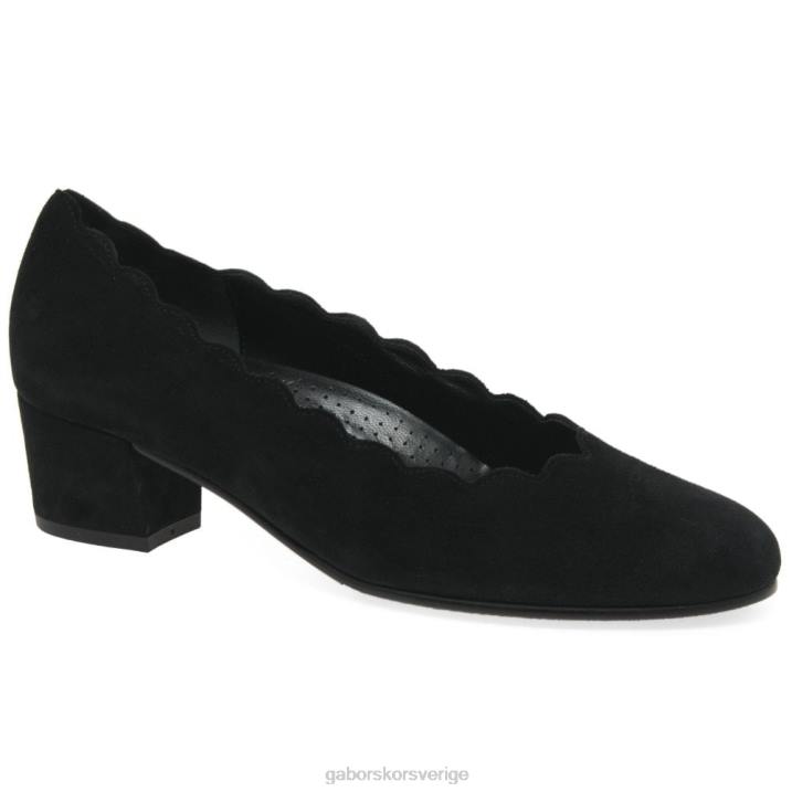 svart mocka Skodon Gabor kvinnor gigi domstol skor 82BP45