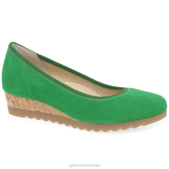 verde mocka Skodon Gabor kvinnor epworth skor med låg kilklack 82BP119