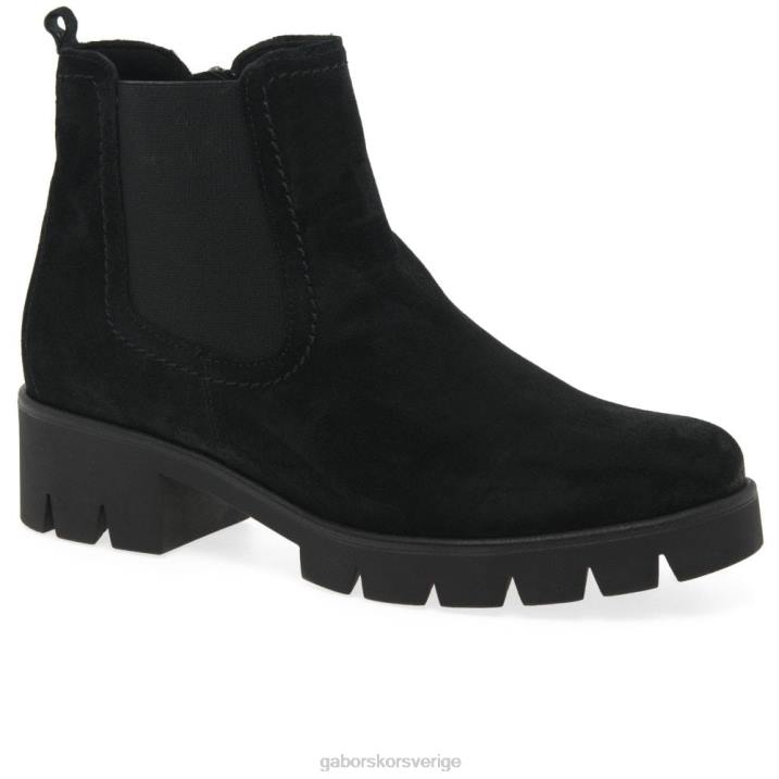 svart mocka Skodon Gabor kvinnor bodo mocka chelsea boots 82BP219