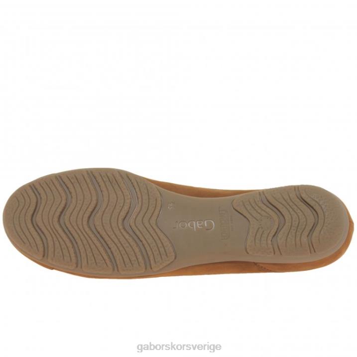 konjak nubuck Skodon Gabor kvinnor fritidsskor med volang med stansade detaljer 82BP78