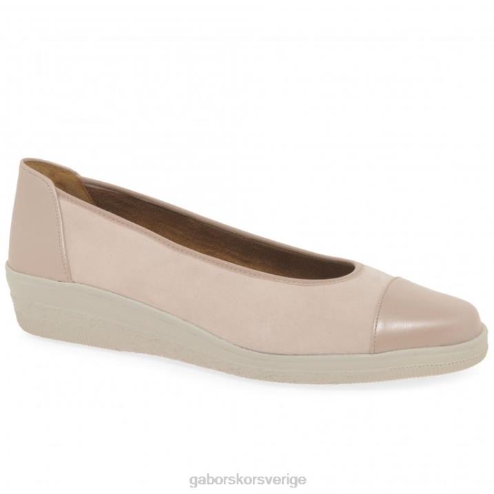 ljusrosa mocka Skodon Gabor kvinnor petunia patentaccent lågklackade pumps 82BP117