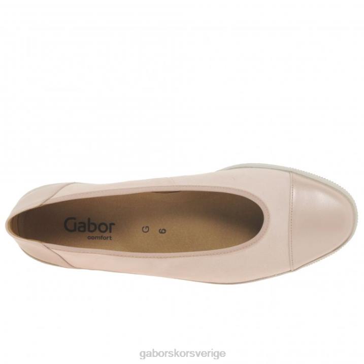 ljusrosa mocka Skodon Gabor kvinnor petunia patentaccent lågklackade pumps 82BP117