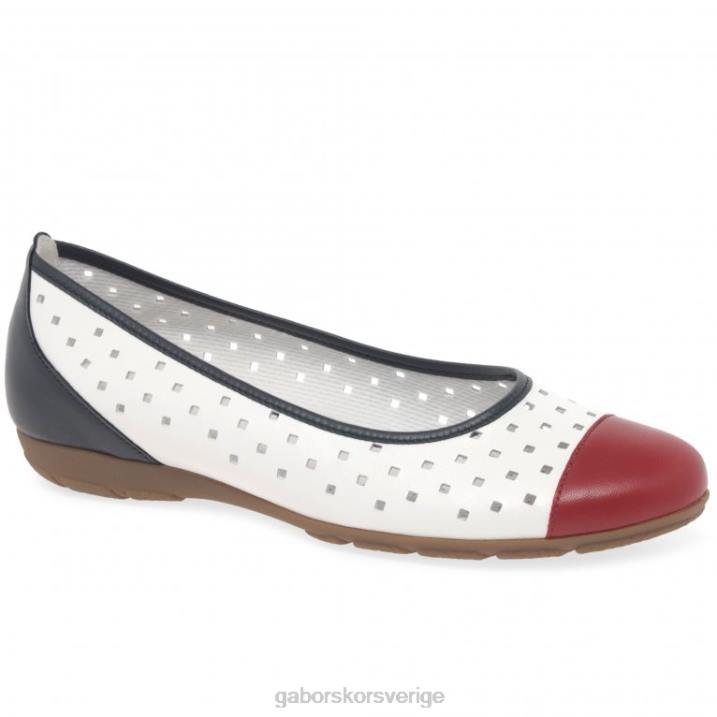 marin kombi Skodon Gabor kvinnor fritidsskor med volang med stansade detaljer 82BP79