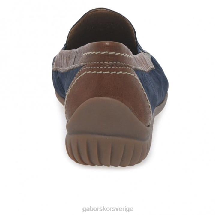 marinblå nubuck/tan Skodon Gabor kvinnor Kalifornien sportiga mockasiner 82BP319