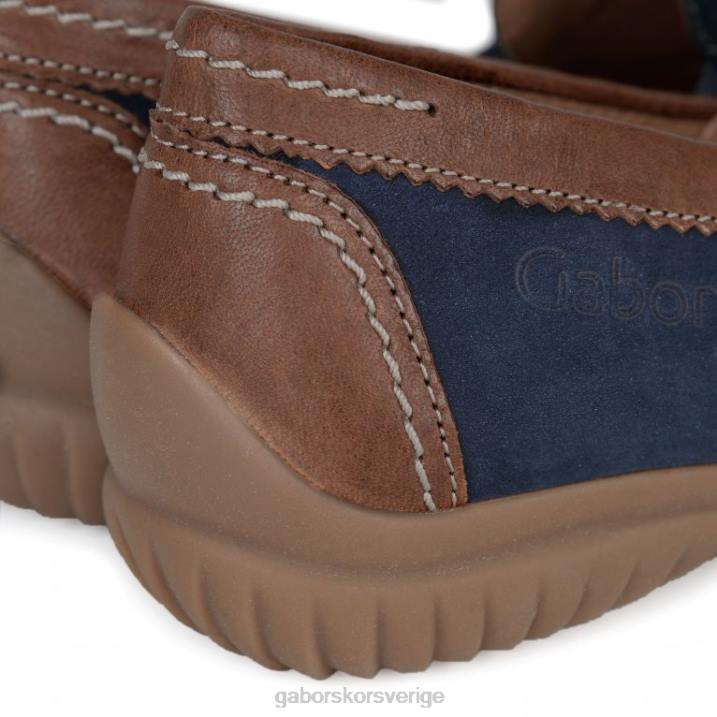 marinblå nubuck/tan Skodon Gabor kvinnor Kalifornien sportiga mockasiner 82BP319