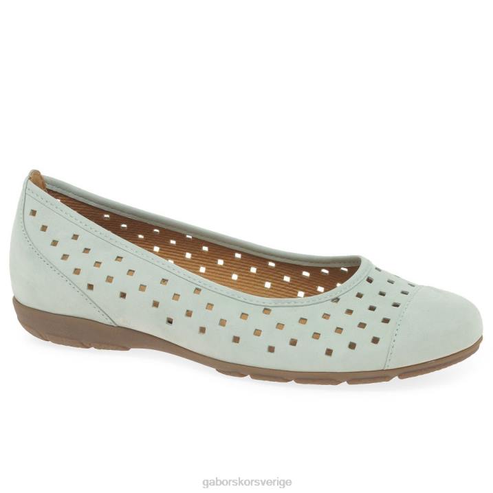 mint nubuck Skodon Gabor kvinnor fritidsskor med volang med stansade detaljer 82BP320