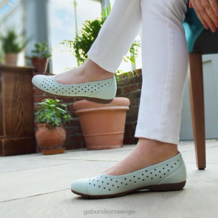 mint nubuck Skodon Gabor kvinnor fritidsskor med volang med stansade detaljer 82BP320