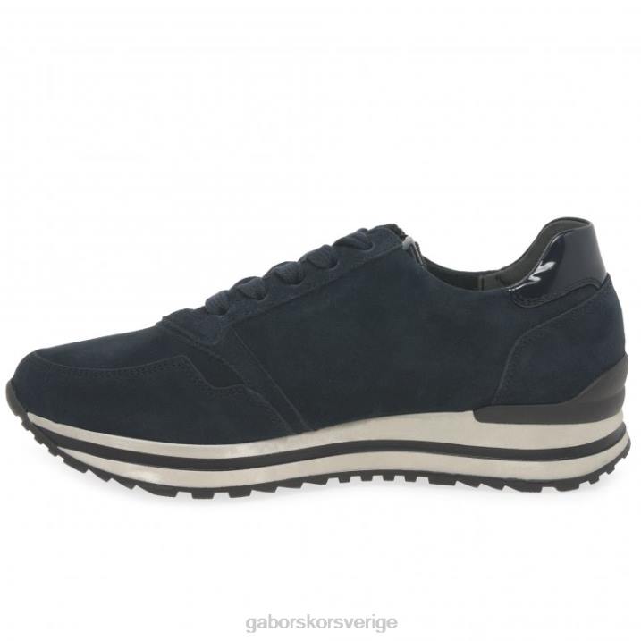 mörkblå mocka Skodon Gabor kvinnor nulon tränare 82BP146