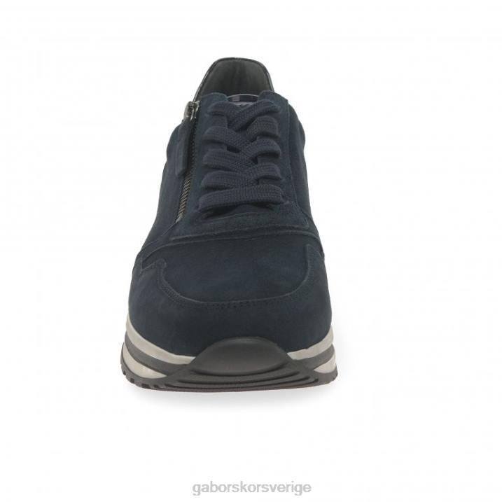 mörkblå mocka Skodon Gabor kvinnor nulon tränare 82BP146