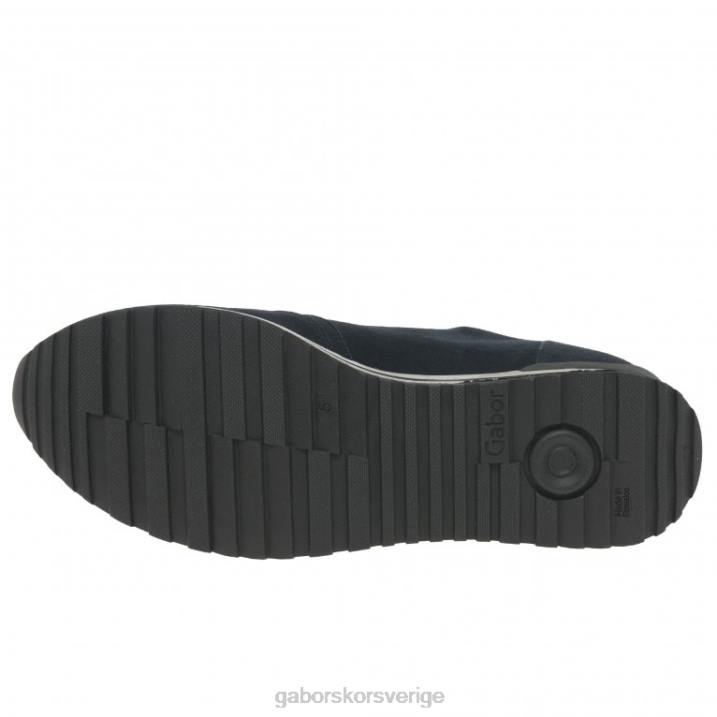 mörkblå mocka Skodon Gabor kvinnor nulon tränare 82BP146