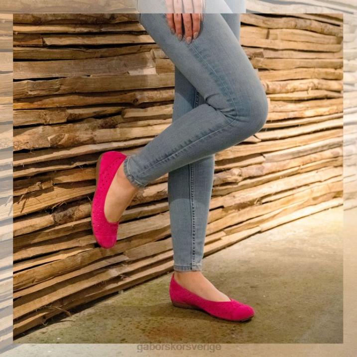 rosa mocka Skodon Gabor kvinnor fritidsskor med volang med stansade detaljer 82BP5