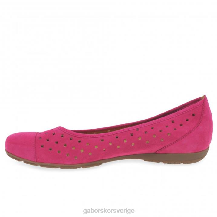 rosa mocka Skodon Gabor kvinnor fritidsskor med volang med stansade detaljer 82BP5