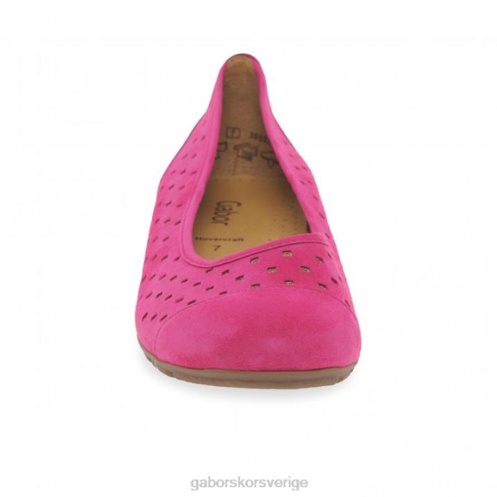 rosa mocka Skodon Gabor kvinnor fritidsskor med volang med stansade detaljer 82BP5