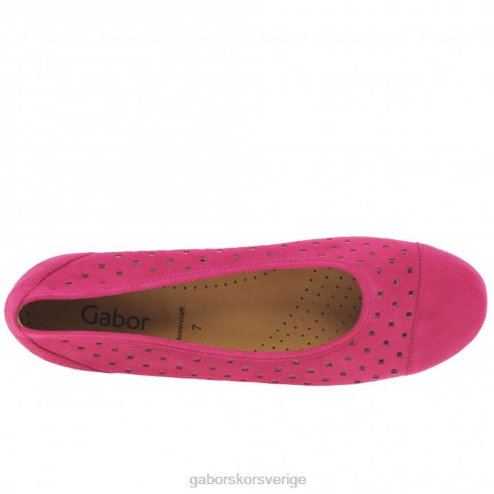 rosa mocka Skodon Gabor kvinnor fritidsskor med volang med stansade detaljer 82BP5