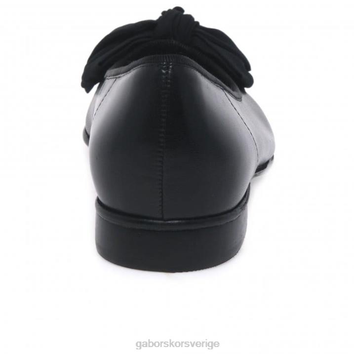 svart Skodon Gabor kvinnor amy bow trim ballerina pumps 82BP10