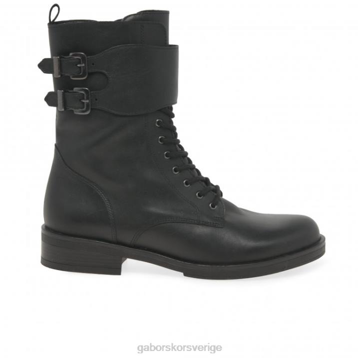 svart Skodon Gabor kvinnor bakre biker stövlar 82BP237