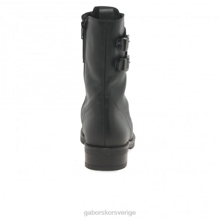 svart Skodon Gabor kvinnor bakre biker stövlar 82BP237