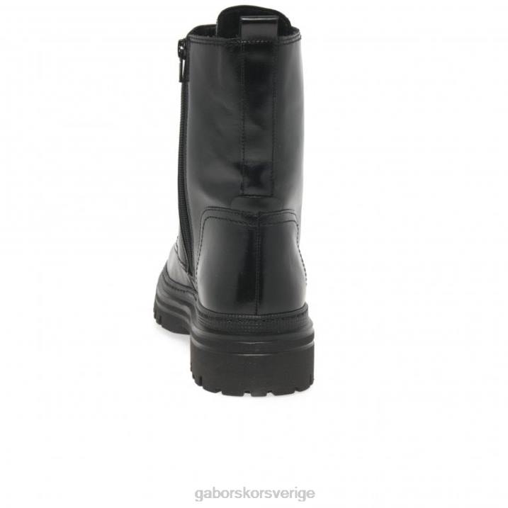 svart Skodon Gabor kvinnor genua militärstövlar 82BP234