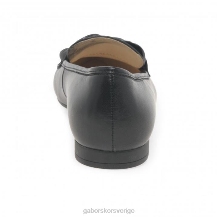svart läder Skodon Gabor kvinnor carol loafers 82BP97