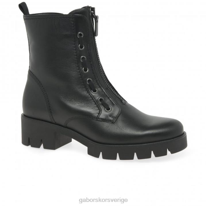 svart läder Skodon Gabor kvinnor skämt ankelstövlar 82BP257
