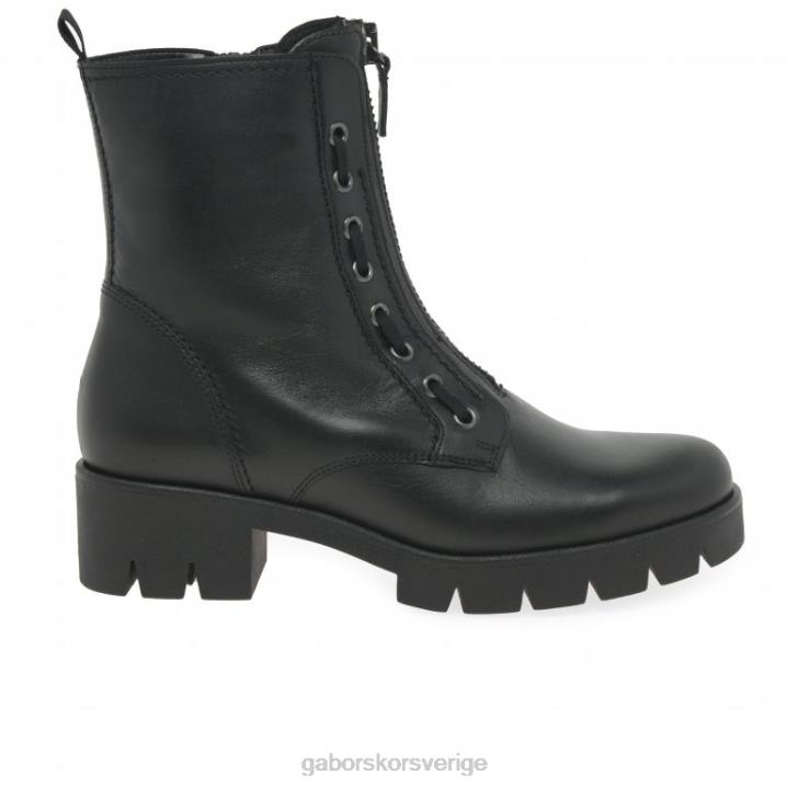 svart läder Skodon Gabor kvinnor skämt ankelstövlar 82BP257