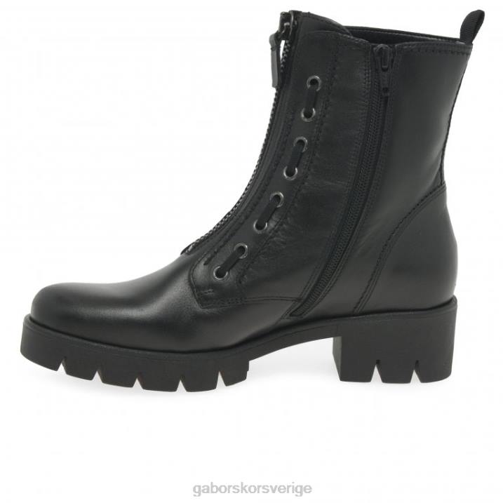 svart läder Skodon Gabor kvinnor skämt ankelstövlar 82BP257