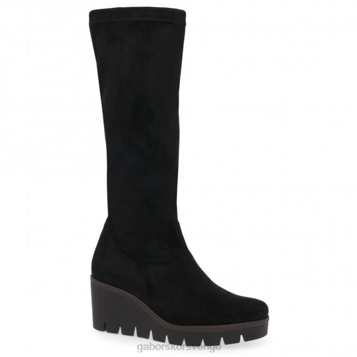 svart mikrovelour Skodon Gabor kvinnor förena m knä höga stövlar 82BP279