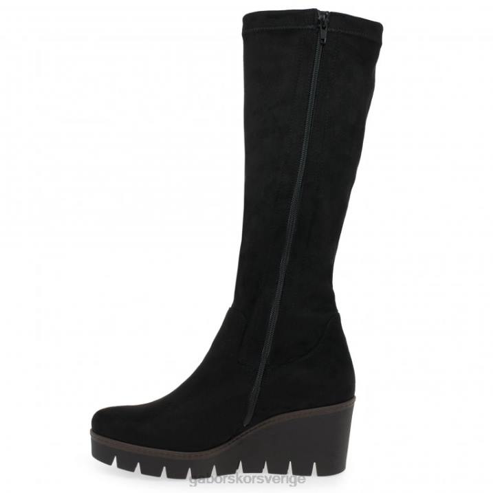 svart mikrovelour Skodon Gabor kvinnor förena m knä höga stövlar 82BP279