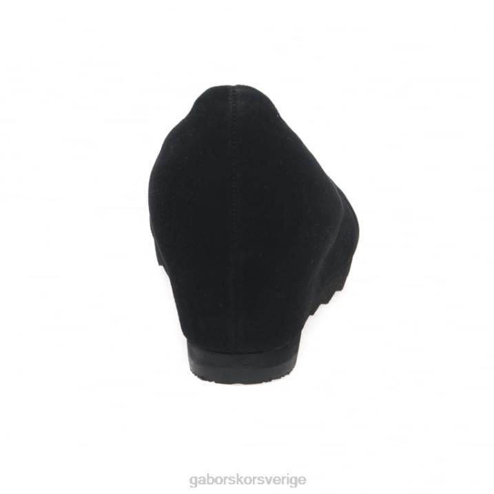 svart mocka Skodon Gabor kvinnor begär moderna wedge court skor 82BP61