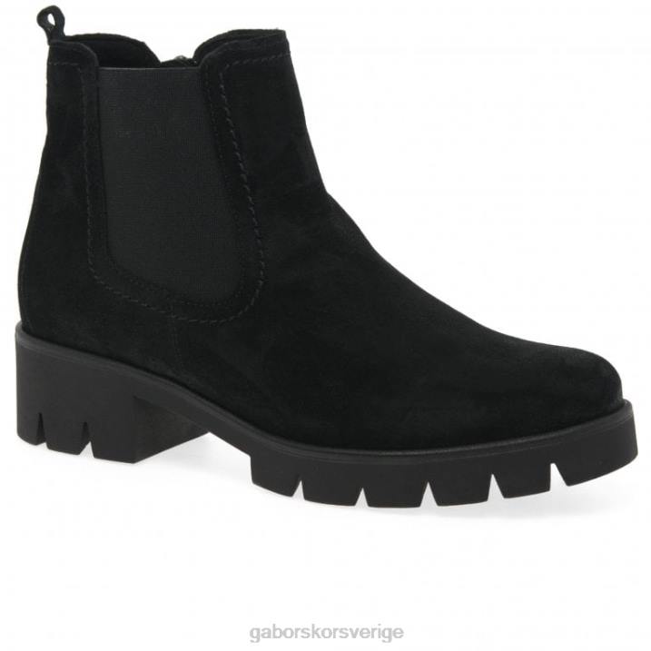 svart mocka Skodon Gabor kvinnor bodo mocka chelsea boots 82BP219