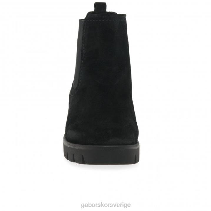 svart mocka Skodon Gabor kvinnor bodo mocka chelsea boots 82BP219