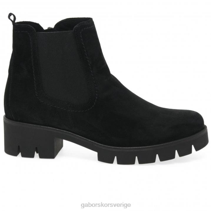 svart mocka Skodon Gabor kvinnor bodo mocka chelsea boots 82BP219