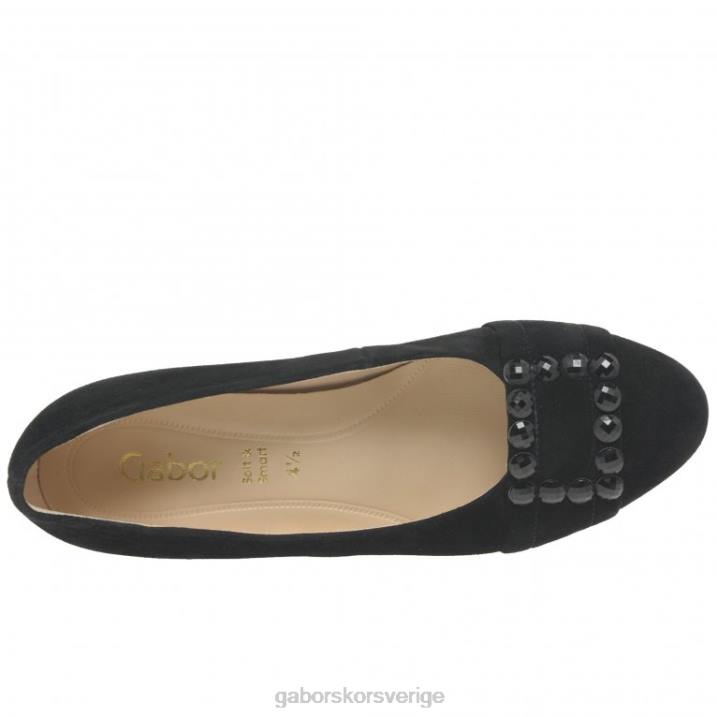 svart mocka Skodon Gabor kvinnor diablo domstol skor 82BP318
