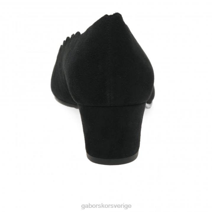 svart mocka Skodon Gabor kvinnor gigi domstol skor 82BP45
