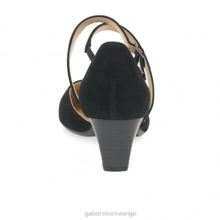 svart mocka Skodon Gabor kvinnor kalla moderna korsbandskor 82BP31