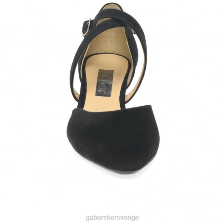 svart mocka Skodon Gabor kvinnor kalla moderna korsbandskor 82BP31