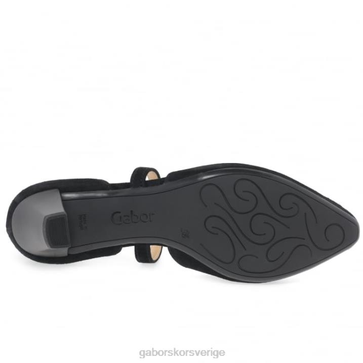 svart mocka Skodon Gabor kvinnor kalla moderna korsbandskor 82BP31