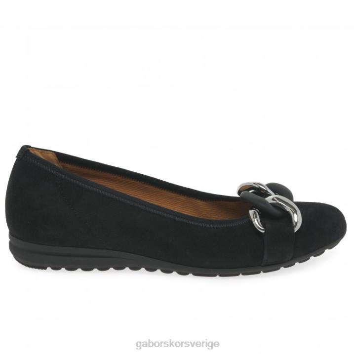 svart mocka Skodon Gabor kvinnor sabia vardagsskor 82BP23
