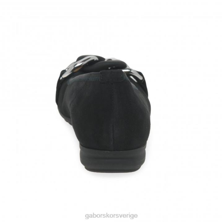 svart mocka Skodon Gabor kvinnor sabia vardagsskor 82BP23