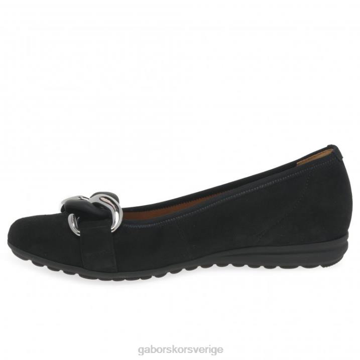 svart mocka Skodon Gabor kvinnor sabia vardagsskor 82BP23