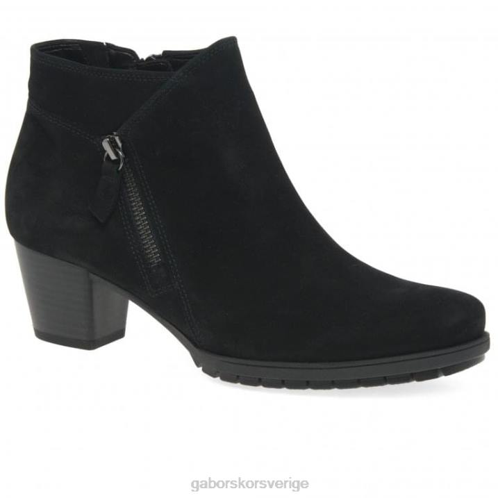 svart nubuck Skodon Gabor kvinnor olivetti stövlar med dragkedja 82BP186