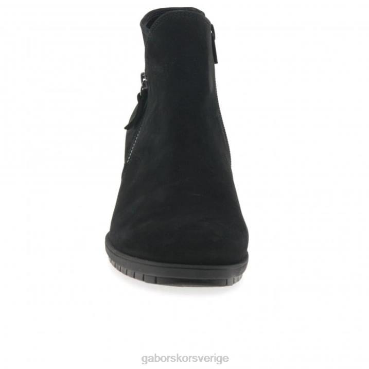 svart nubuck Skodon Gabor kvinnor olivetti stövlar med dragkedja 82BP186