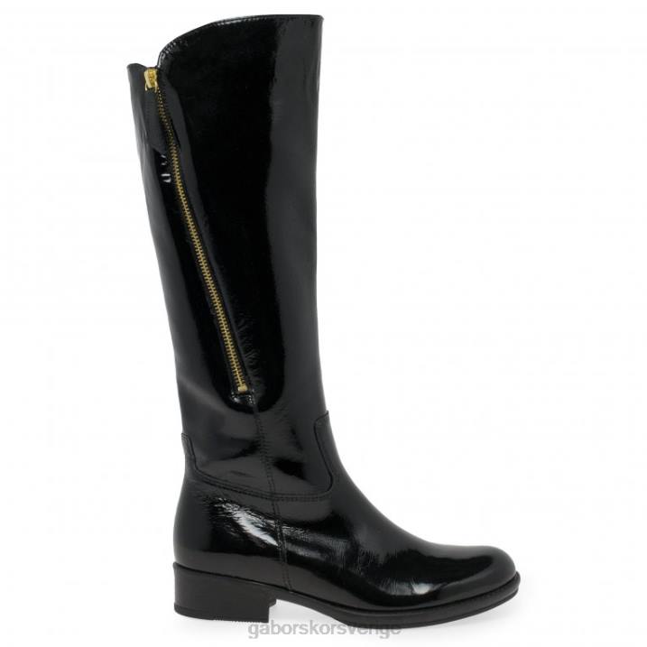 svart patent Skodon Gabor kvinnor adelina knähöga stövlar 82BP281