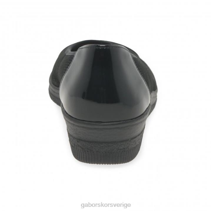 svart prick/patent Skodon Gabor kvinnor petunia patentaccent lågklackade pumps 82BP114