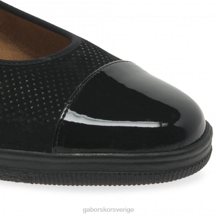 svart prick/patent Skodon Gabor kvinnor petunia patentaccent lågklackade pumps 82BP114